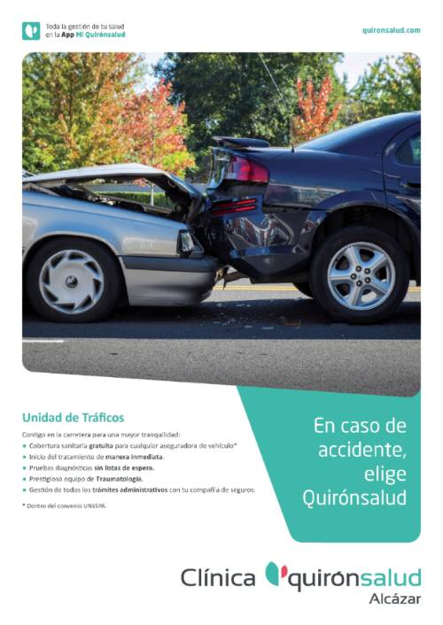 Cartel informativo de la Unidad de Tráficos Quirónsalud Alcázar