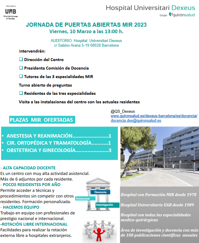Jornada de puertas abiertas MIR 2023 Quiron Barcelona