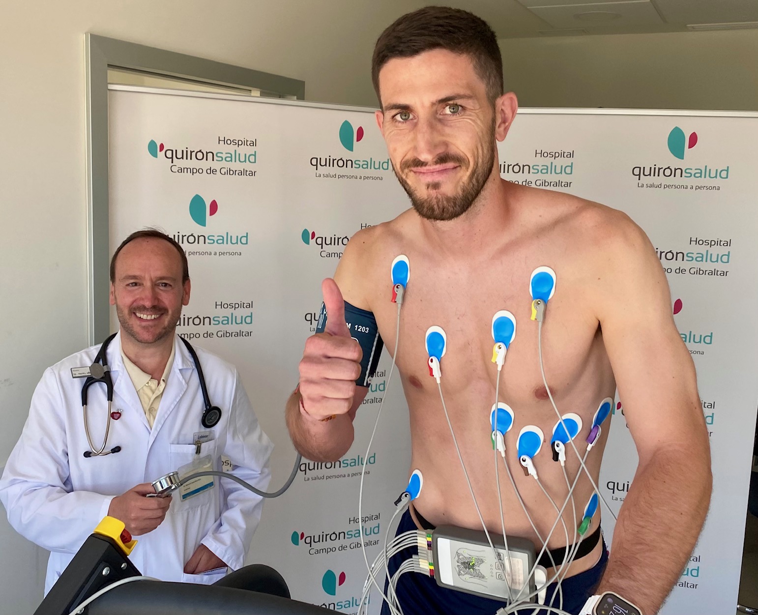 Aleix Coch, jugador del Algeciras, en Quirónsalud Campo de Gibraltar