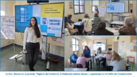 La Dra. Gómez en la jornada “Higiene del Sueño en la Población Adulta Mayor”, organizada en el CMSc de Ciudad Lineal