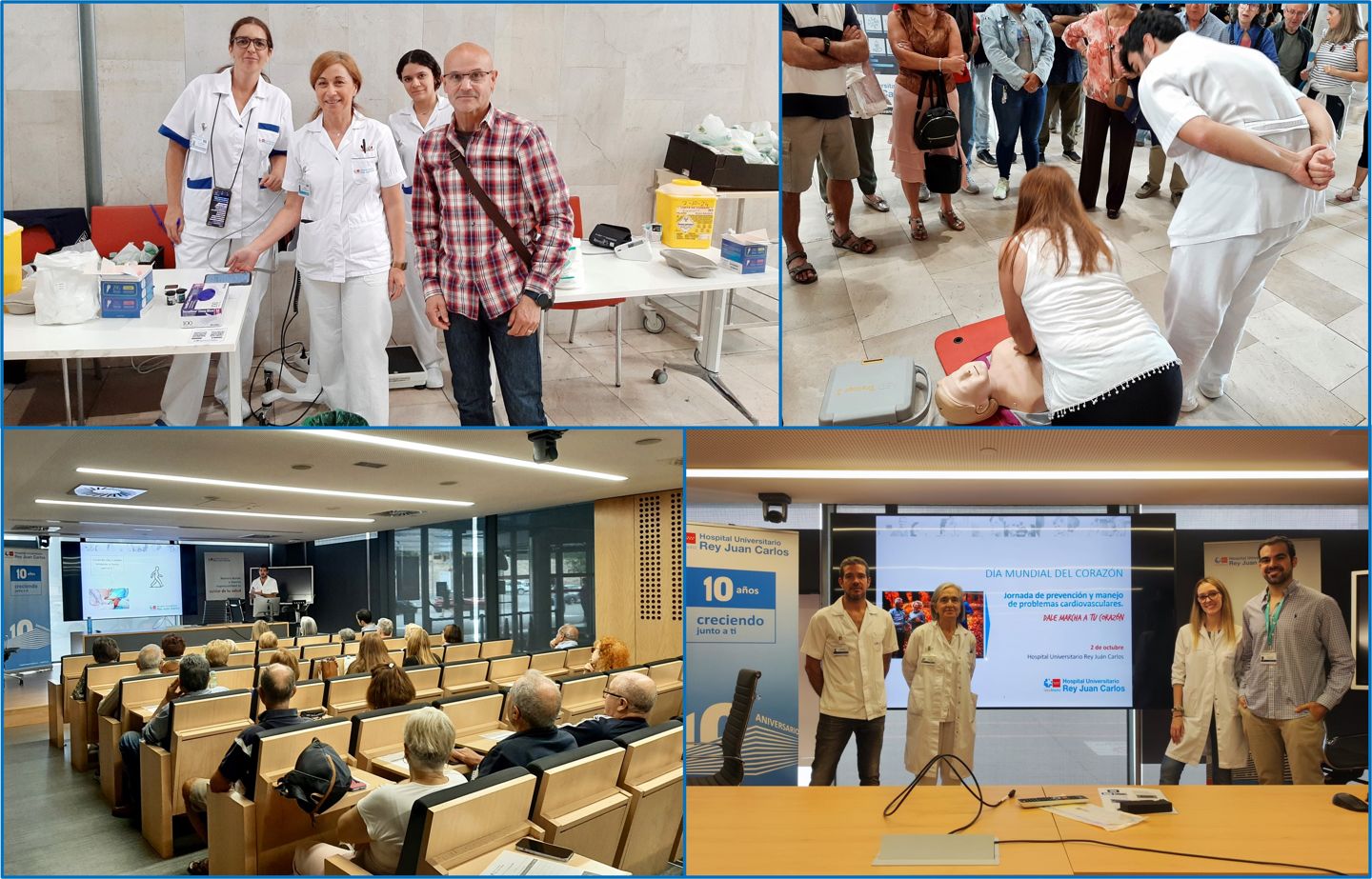 Mesa de valoración de riesgo cardiovascular, taller de RCP y conferencias divulgativas en el HURJC con motivo de la celebración del Día Mundial del Corazón