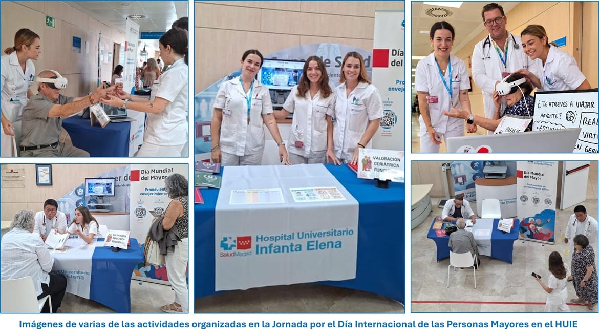 Imágenes de varias de las actividades organizadas en la Jornada por el Día Internacional de las Personas Mayores en el HUIE