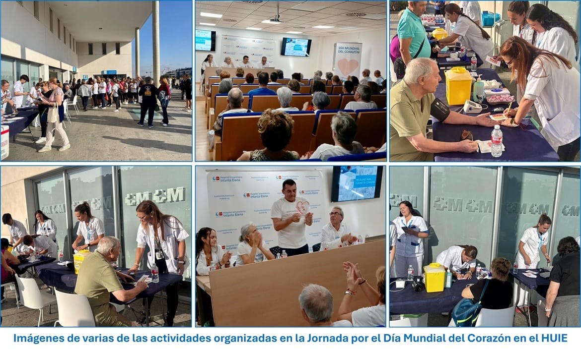 Imágenes de varias de las actividades organizadas en la Jornada por el Día Mundial del Corazón en el HUIE