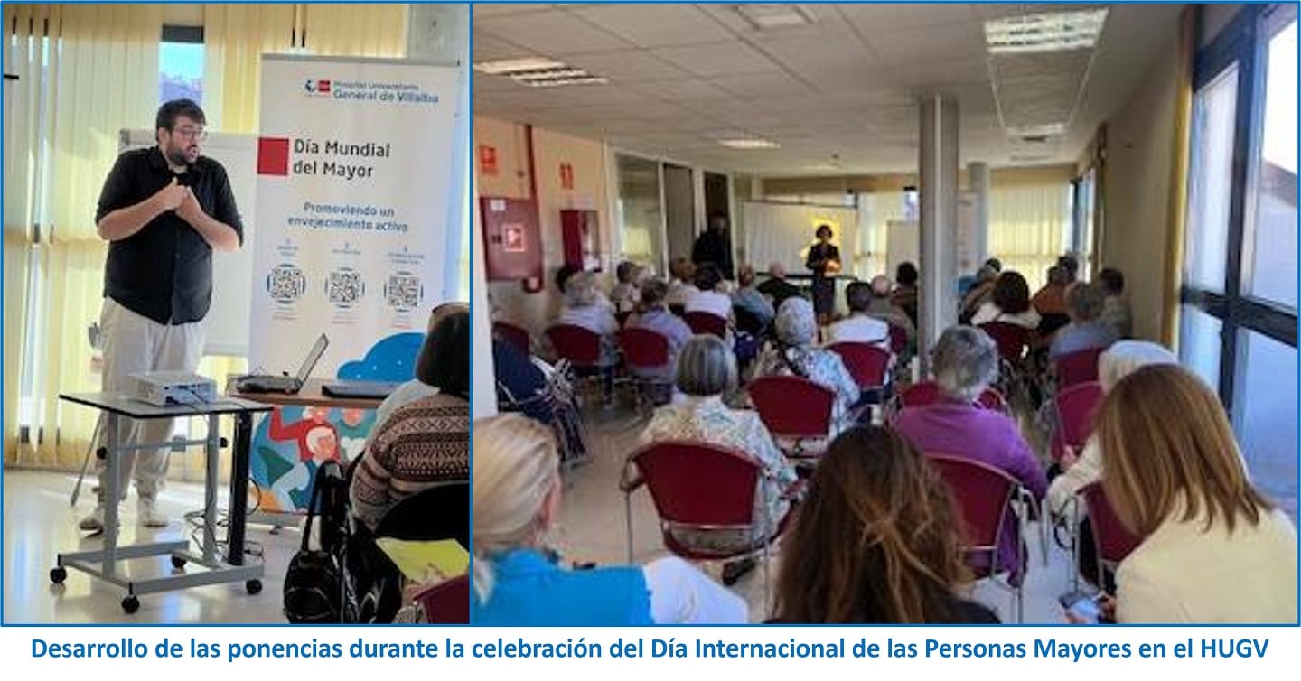 Desarrollo de las ponencias durante la celebración del Día Internacional de las Personas Mayores en el HUGV