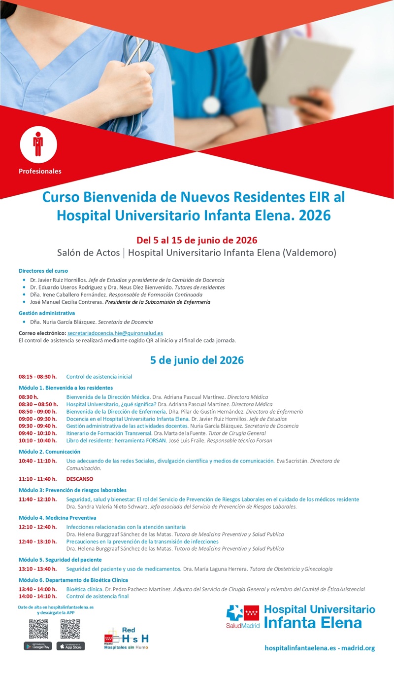 Curso Bienvenida de Nuevos Residentes EIR al Hospital Universitario Infanta Elena