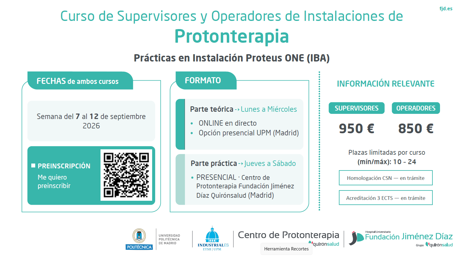 Curso de Supervisores y Operadores de Instalaciones de Protonterapia