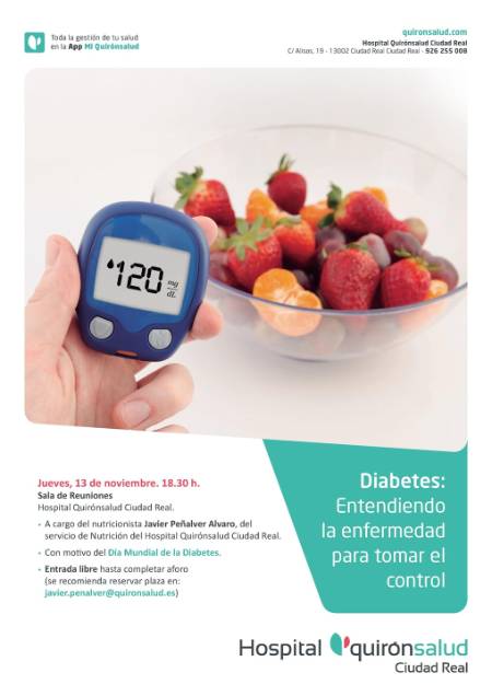 Cartel-informativo-de-la-Charla-Diabetes-Hospital-Quirónsalud-Ciudad-Real
