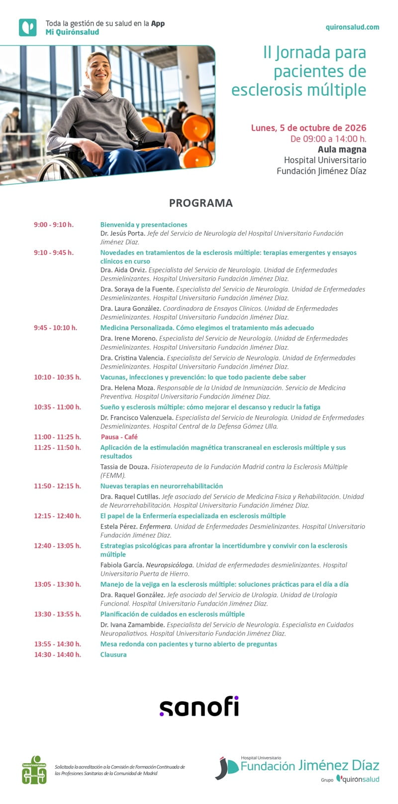 Programa II Jornada para pacientes de Esclerosis Múltiple