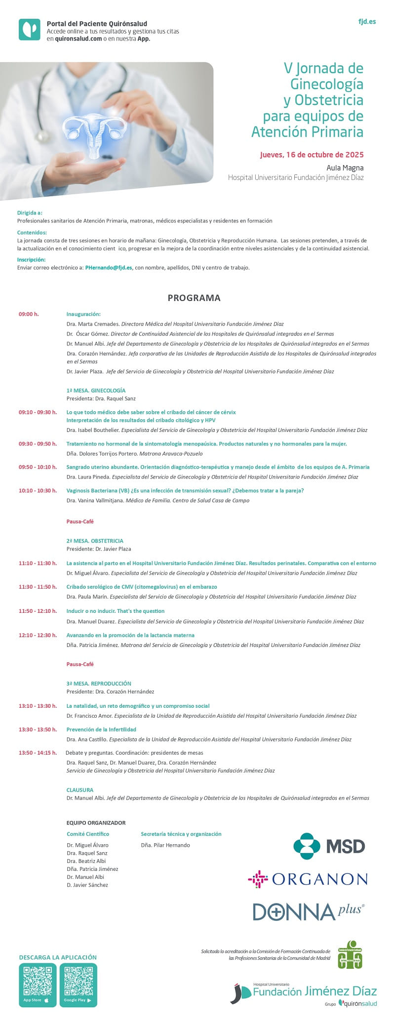 V Jornada de Ginecología y Obstetricia para equipos de Atención Primaria