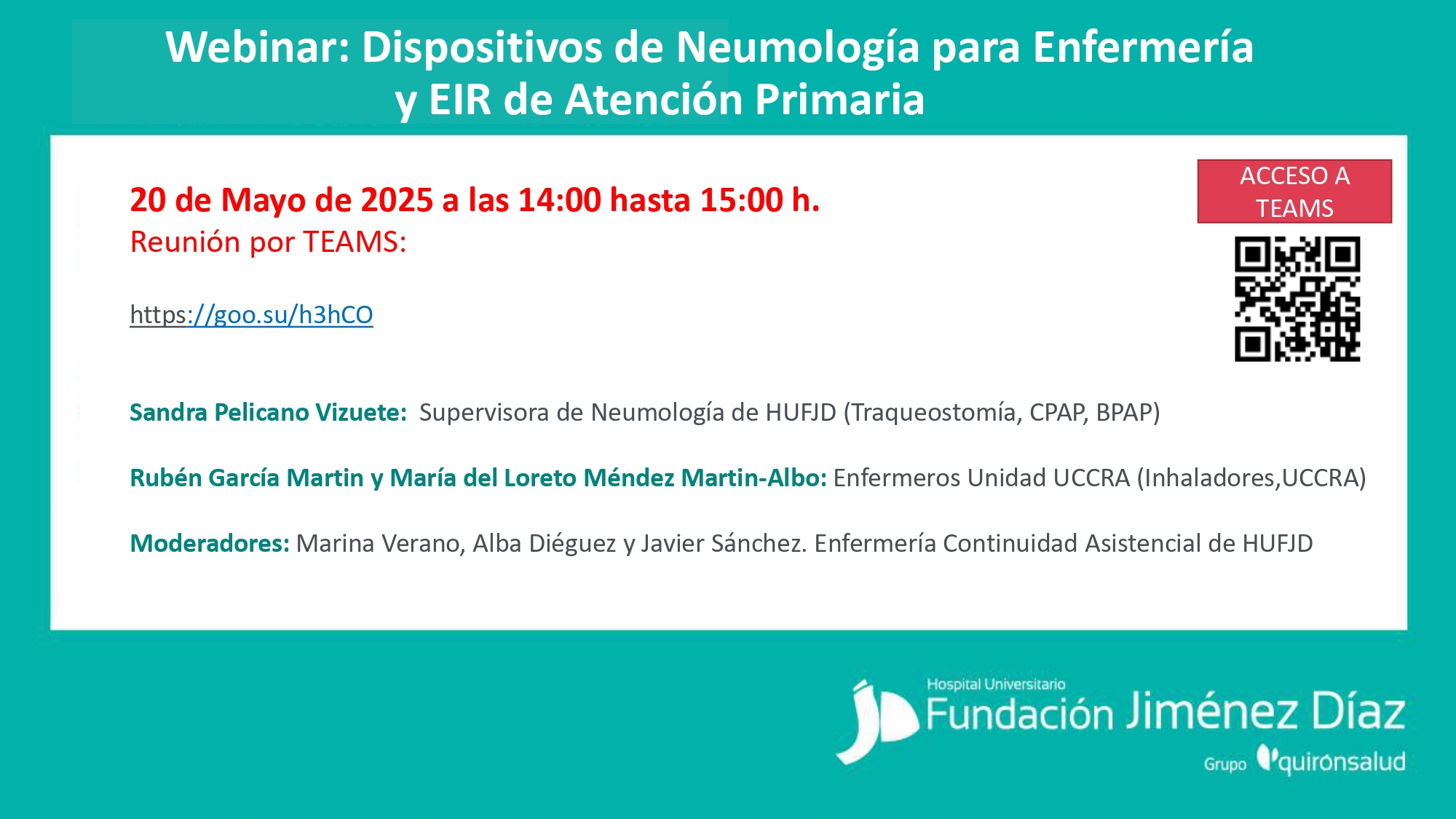Webinar: Dispositivos de Neumología para Enfermería y EIR de Atención Primaria