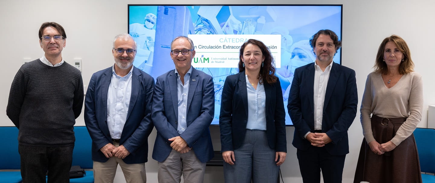 Representantes de la FUAM y la FIIS-FJD participantes en el acto de firma de la renovación de la cátedra