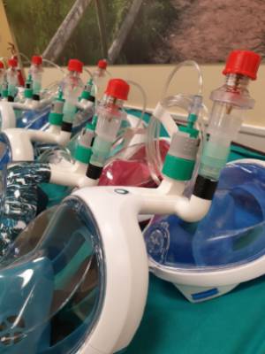 Máscaras Snorkel con adaptadores 2 detalle