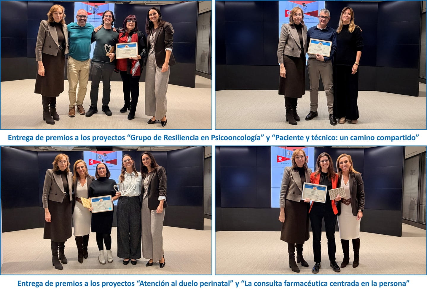 Entrega de premios a los proyectos reconocidos en la III Jornada de Humanización Sanitaria del HUIE