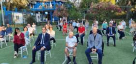 Dr. Jesús Herrera , el tenista Manolo Santana y el Consejero de Educación y Deporte Javier Imbroda