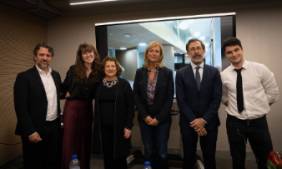 Participantes en el acto de inauguración del Campus Pintor Rosales de la escuela, Dr. J. Arcos, M. Rodríguez, la Dra. P. Rodríguez, A.G. Moreno, S. Palacios y J. Iborra