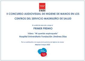 Certificado Primer Premio concurso HM 2022