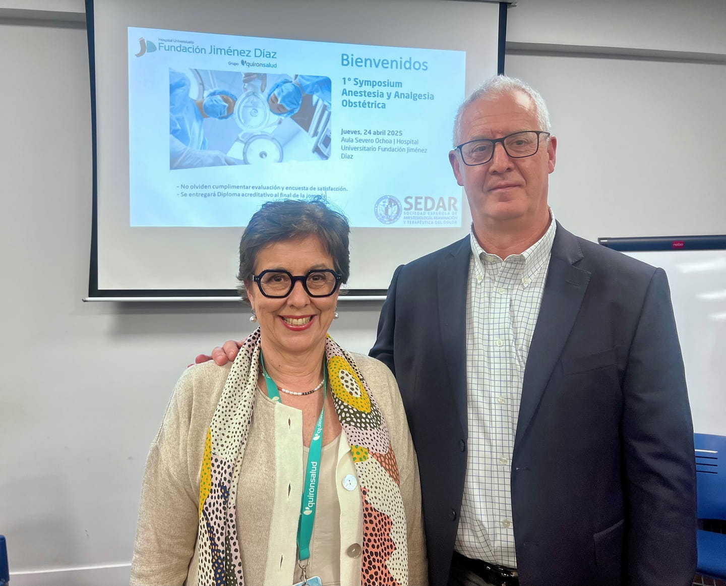 La Dra. Guasch y el Dr. Muñoz, organizadores del 1º Symposium Anestesia y analgésica obstétrica