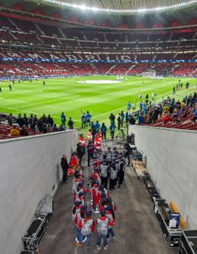 Antes de entrar al campo de fútbol Wanda Metropolitano