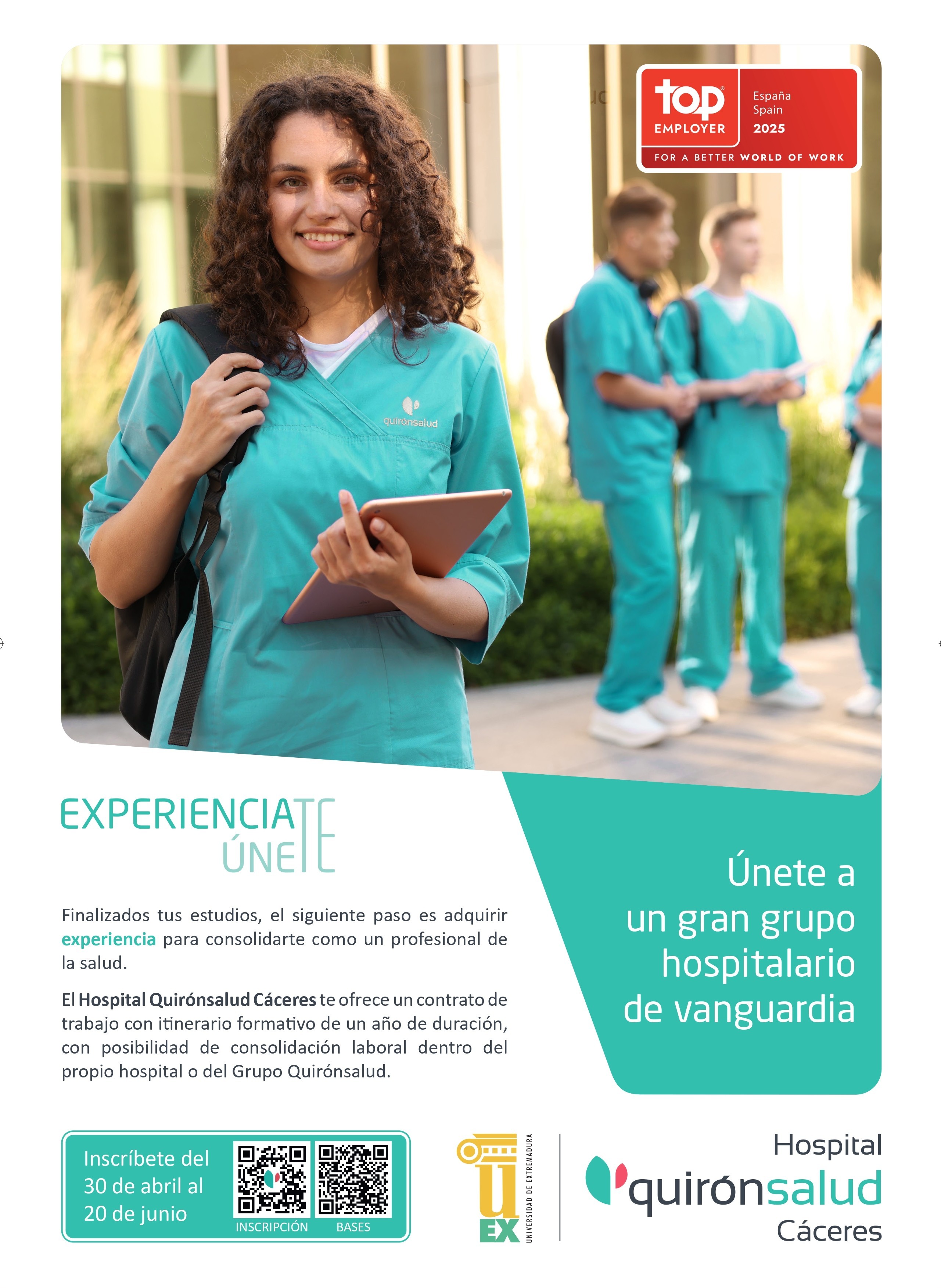 Cartel becas HQS Cáceres 2026