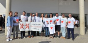Representantes del HUIE y del Ayuntamiento de Valdemoro que, como todos los años, participaron en la jornada