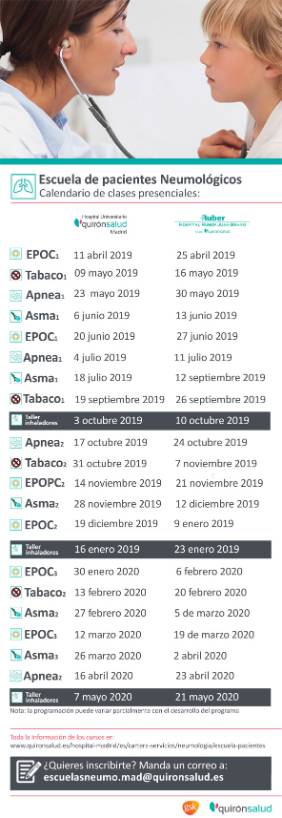 Programa clases presenciales Escuela de Pacientes Neumológicos