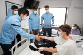 CE Sabadell en el Hospital Universitari General de Catalunya