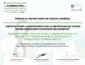 Premio Mejor video cirugía general