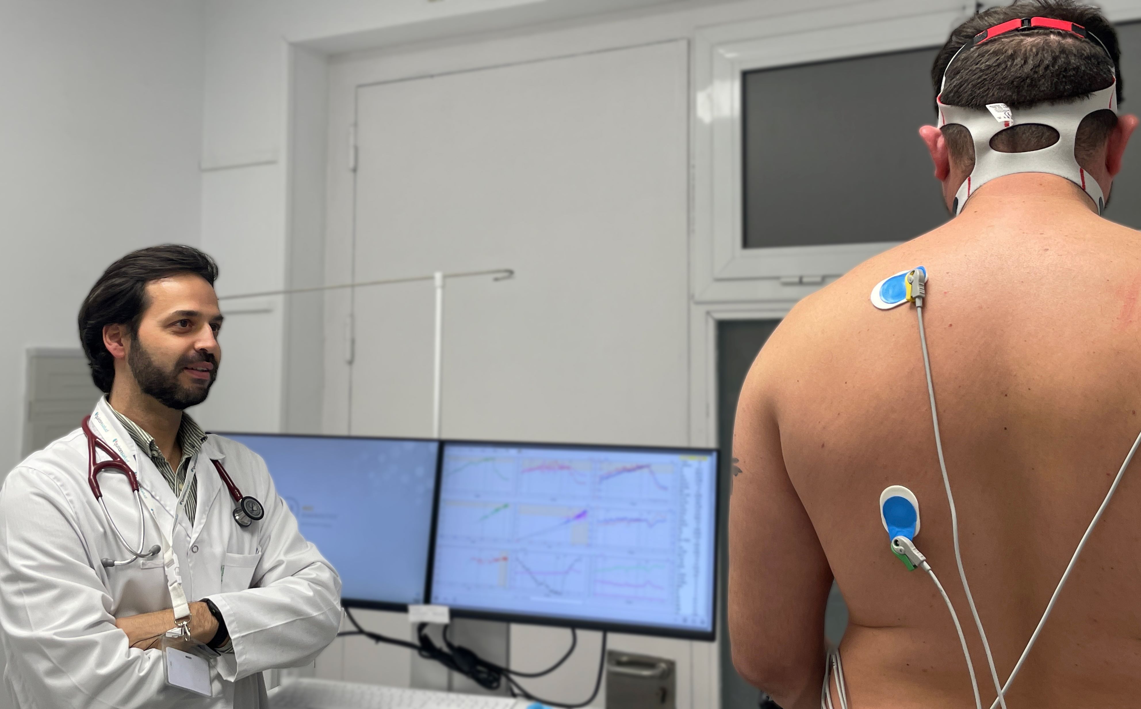 El dr Morgado realizando una ergoespirometría