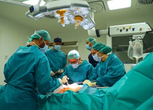 foto cabeceraAcompañado por su equipo, el doctor Manuel Leyes, jefe de Servicio del Traumatología y Cirugía Ortopédica de Olympia Quirónsalud, ha liderado la intervención, que supone un importante avance médico.