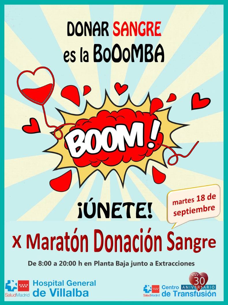Cartel X Maratón donación de sangre. HGV