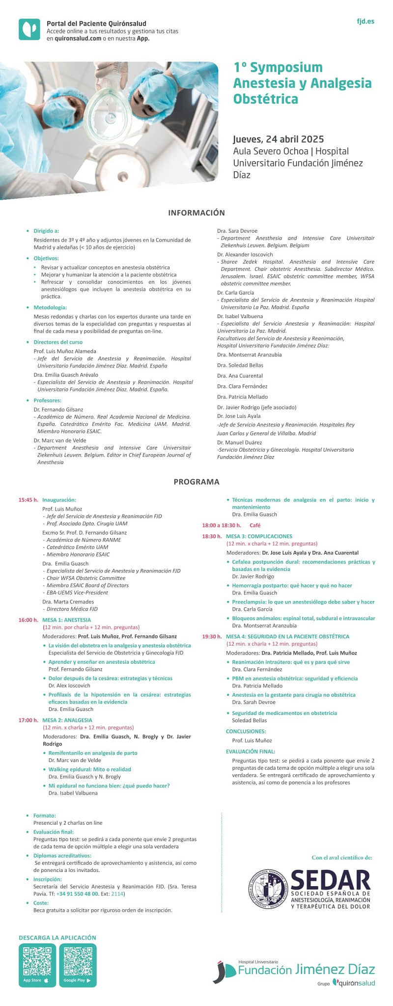1º Symposium de Anestesia y analgésica obstétrica