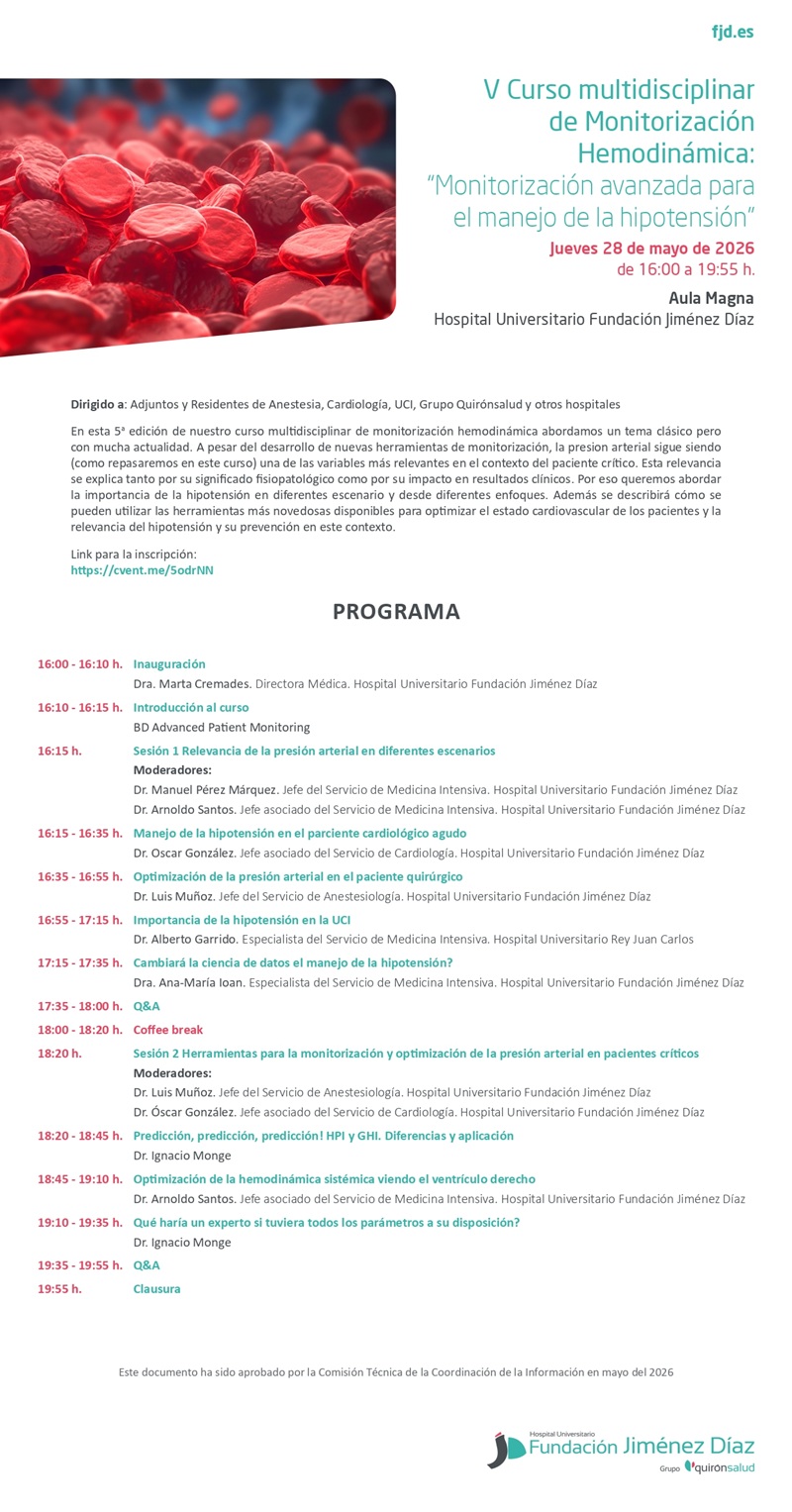 5º curso multidisciplinar de monitorización hemodinámica
