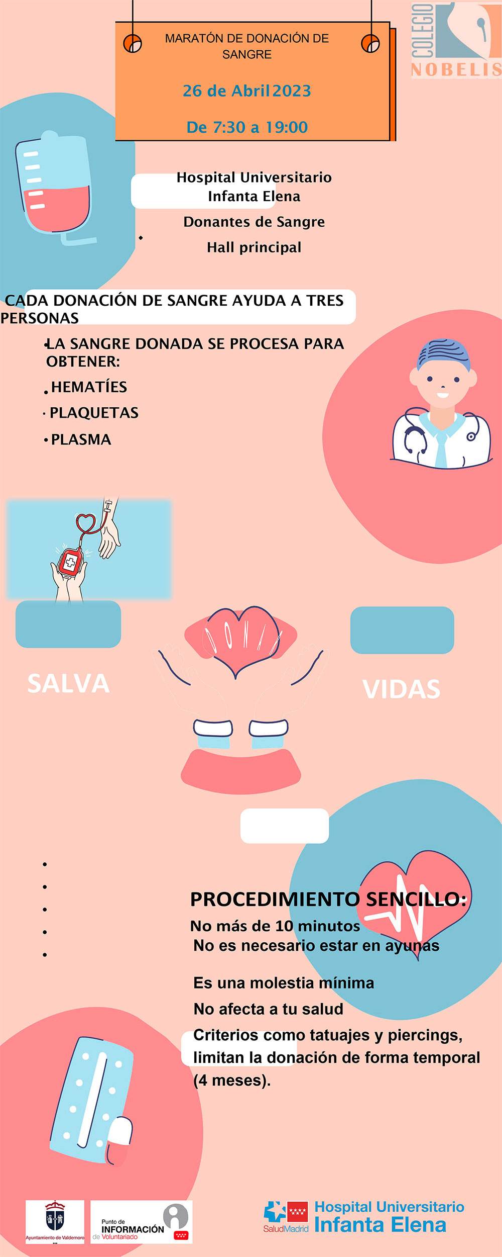Campaña de donación de sangre. Proyecto Aprendizaje y Servicio Colegio Nobelis