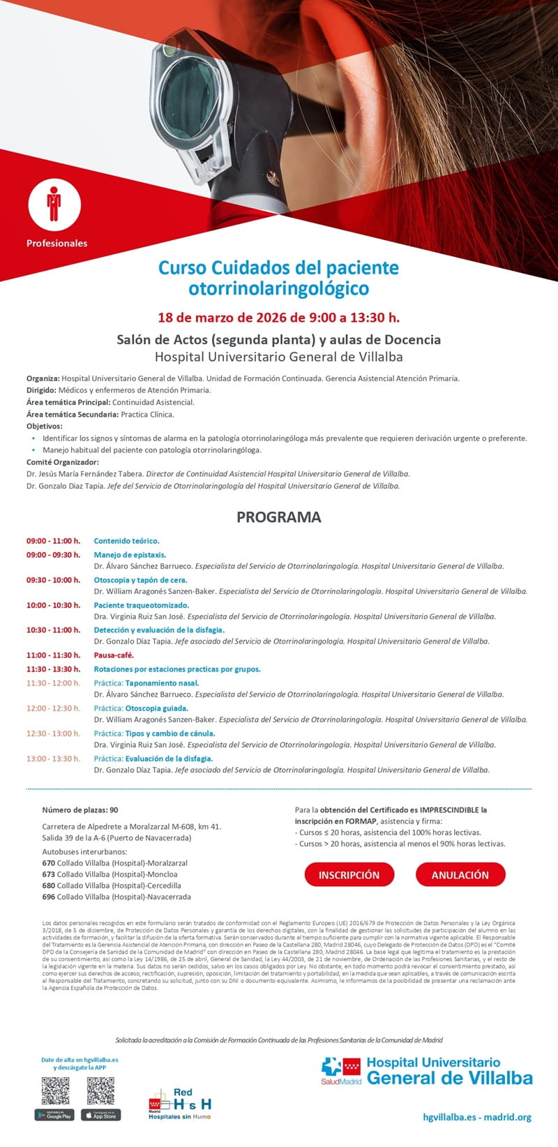 Curso Cuidados del paciente otorrinolaringológico