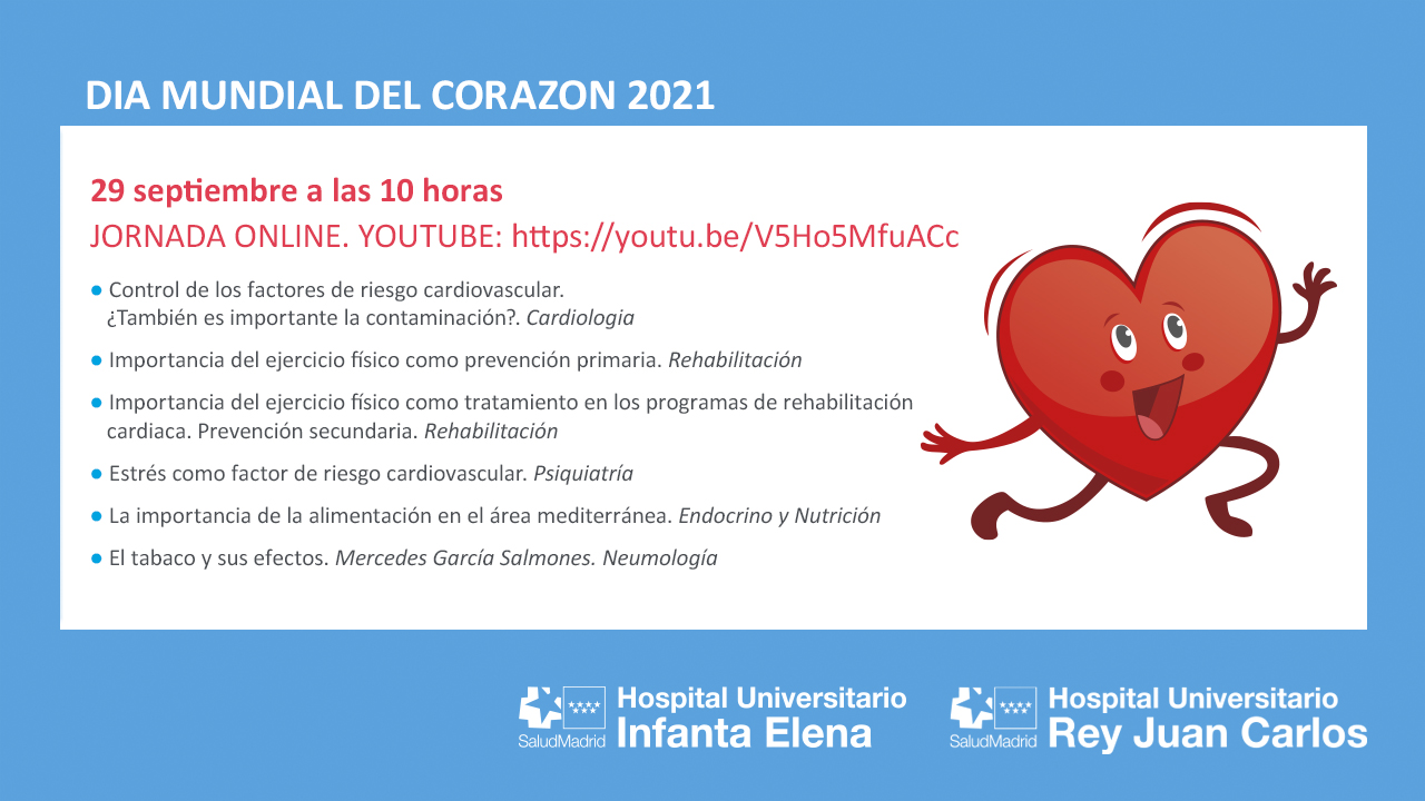 Youtube 1280x720 Día Mundial del Corazón HURJC+HUIE 2021. Este enlace se abrirá en una ventana nueva