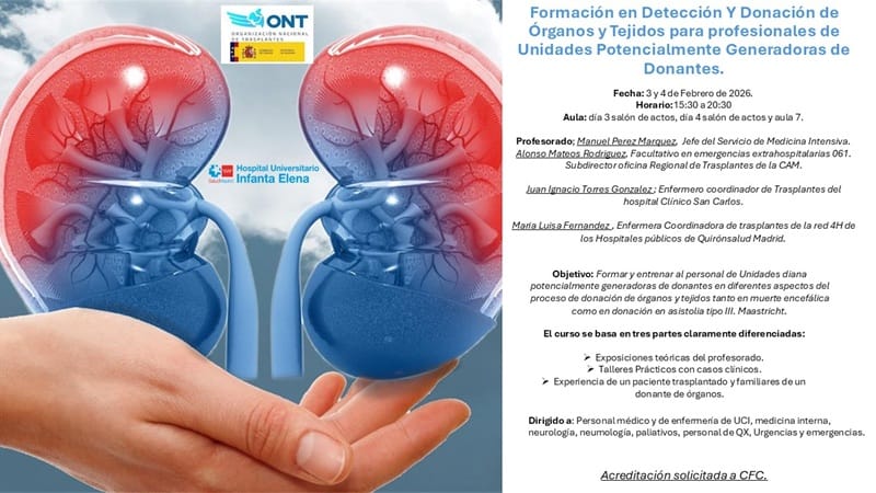 Formación en detección y donación de órganos y tejidos.