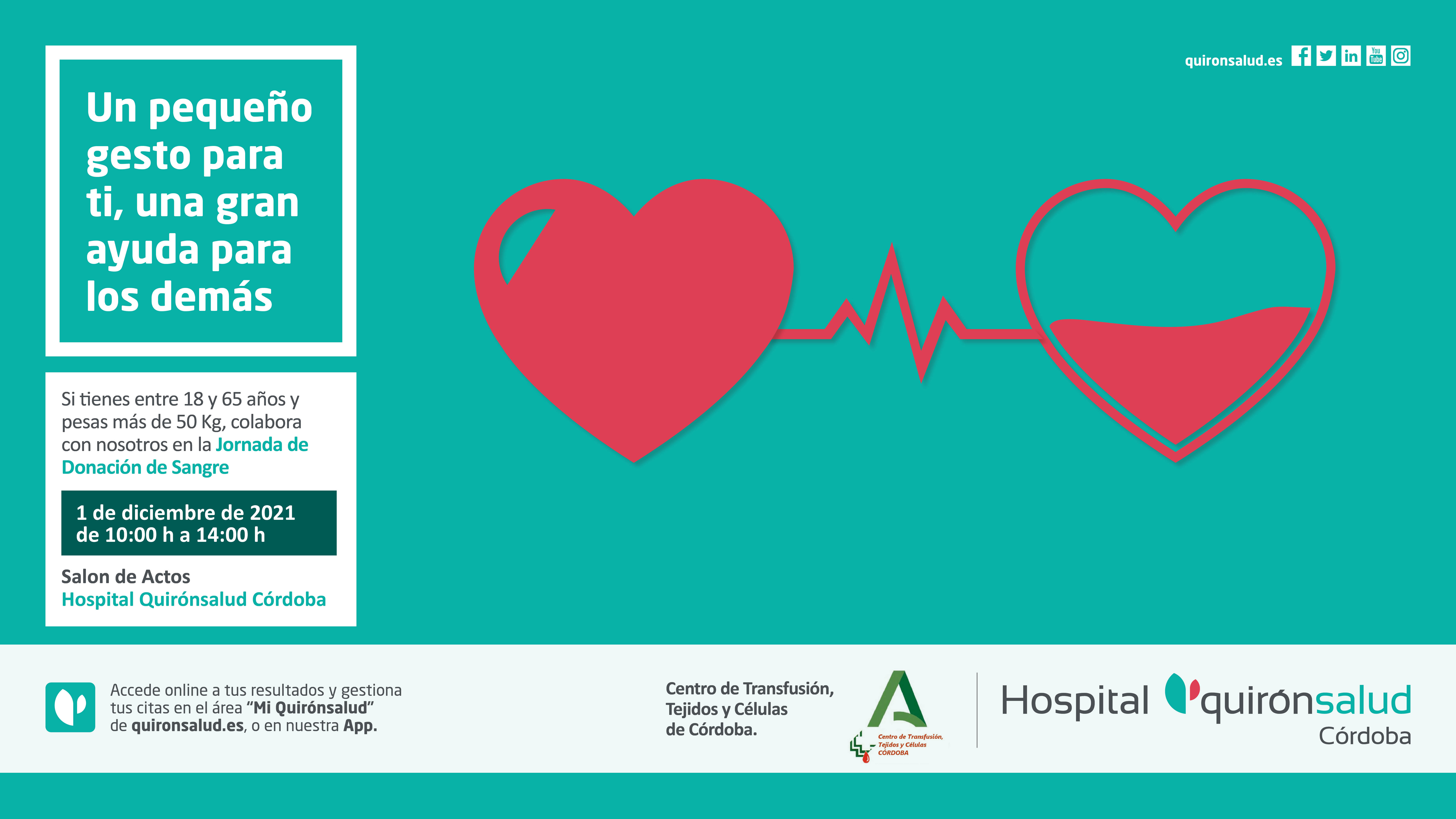 Jornada de Donación de Sangre en el Hospital Quirónsalud Córdoba.