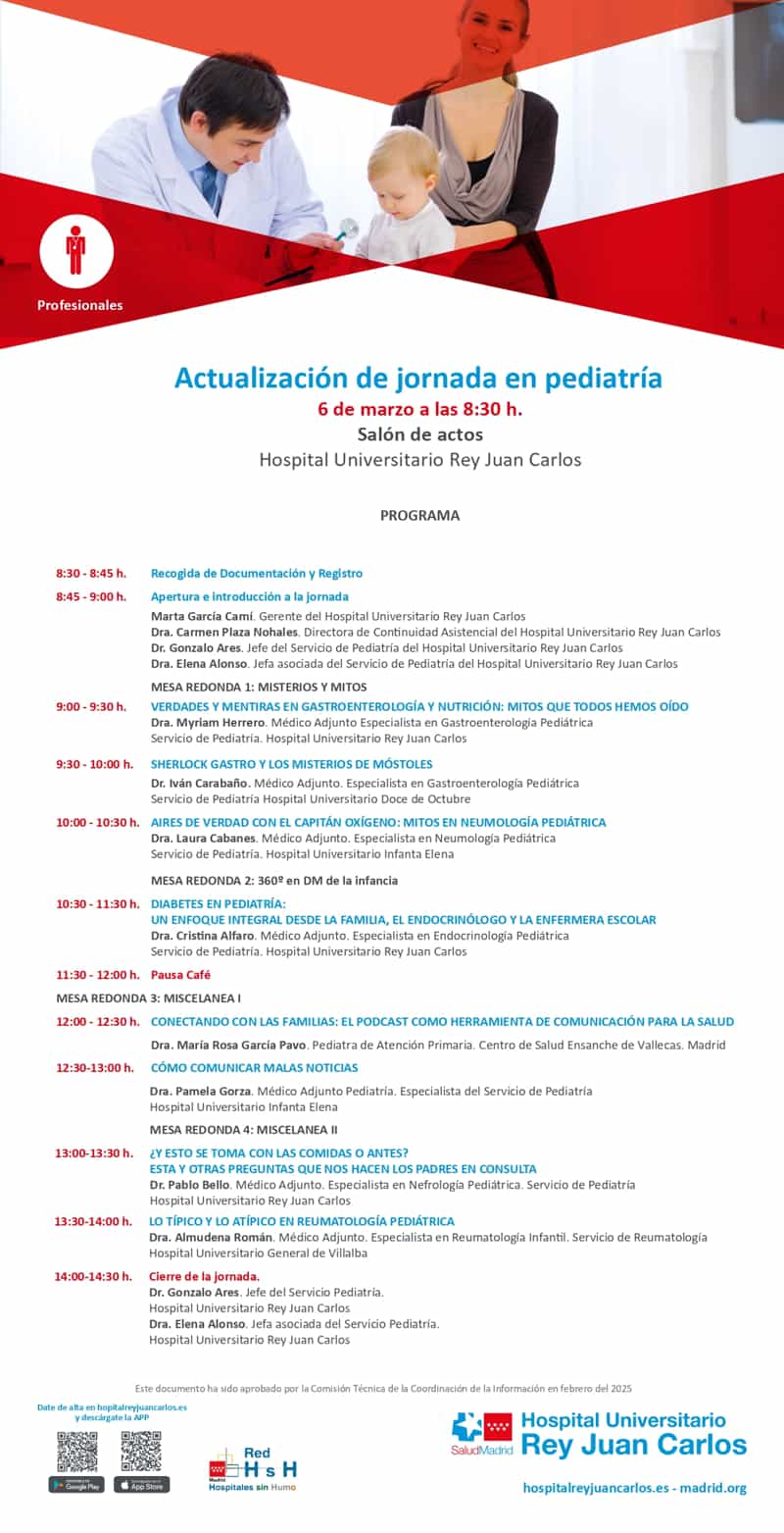 Programa Jornada de actualización en Pediatría HURJC