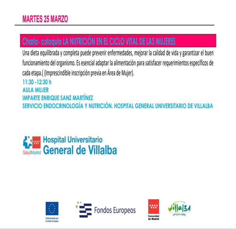 Taller de Nutrición en el ciclo vital de las mujeres