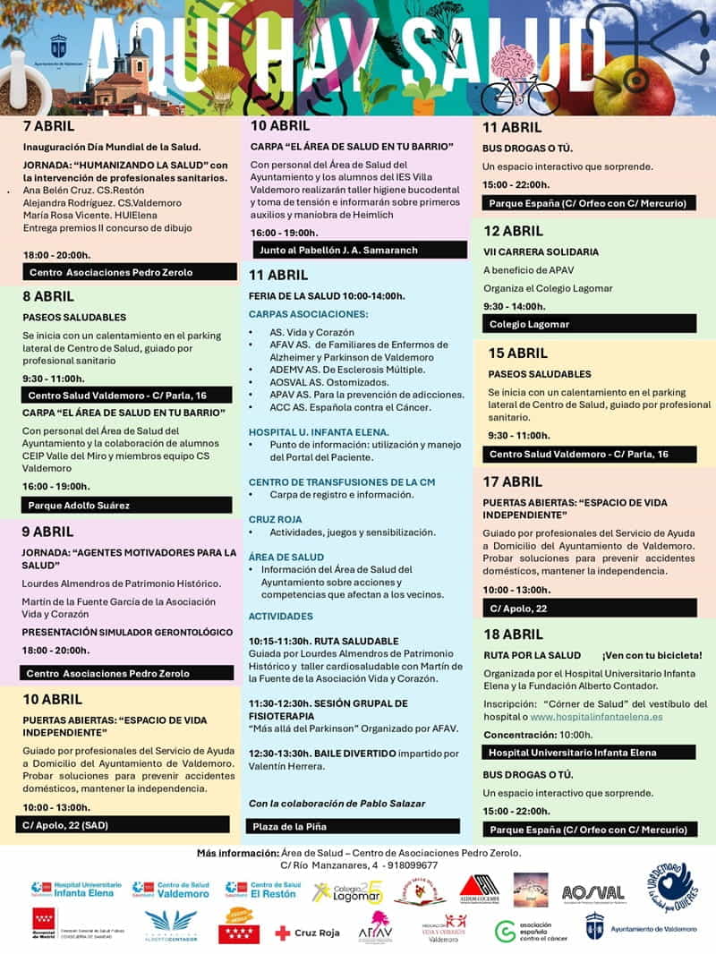 Participación en Semana de la Salud de Valdemoro. Taller "Humanizando la salud". Centro de Asociaciones Pedro Zerolo