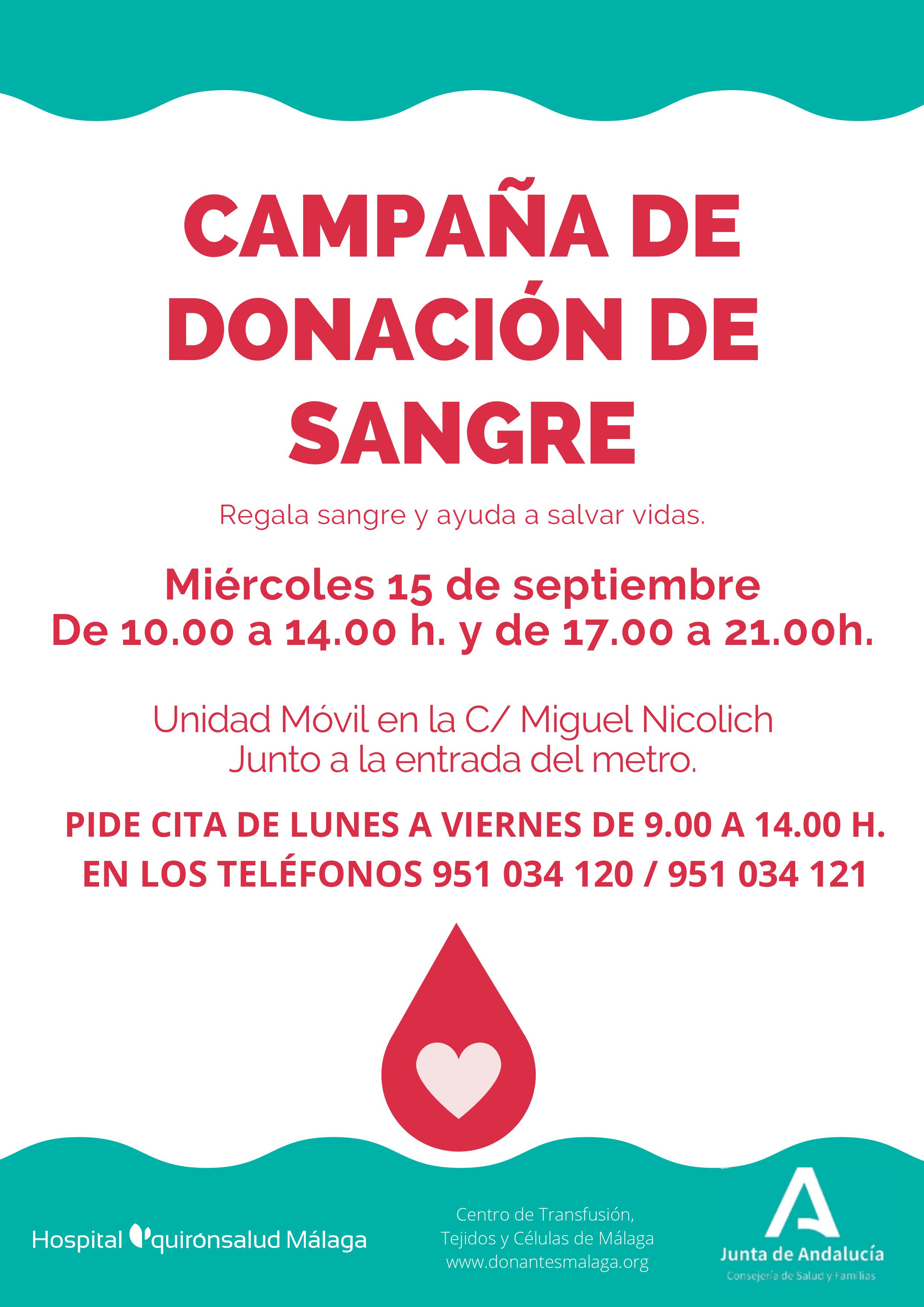 Campaña donación de sangre 15 de septiembre 2021