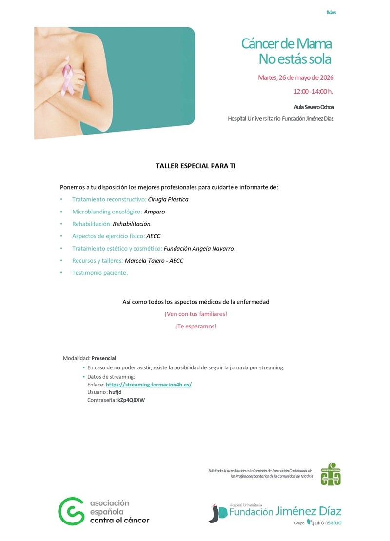 Jornada cáncer de mama. No estás sola
