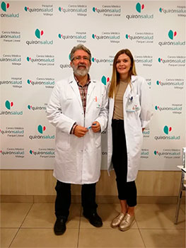 Dr. García Almeida, Jefe de Servicio de Endocrinología y Rocío Fernández Jiménez, Nutricionista