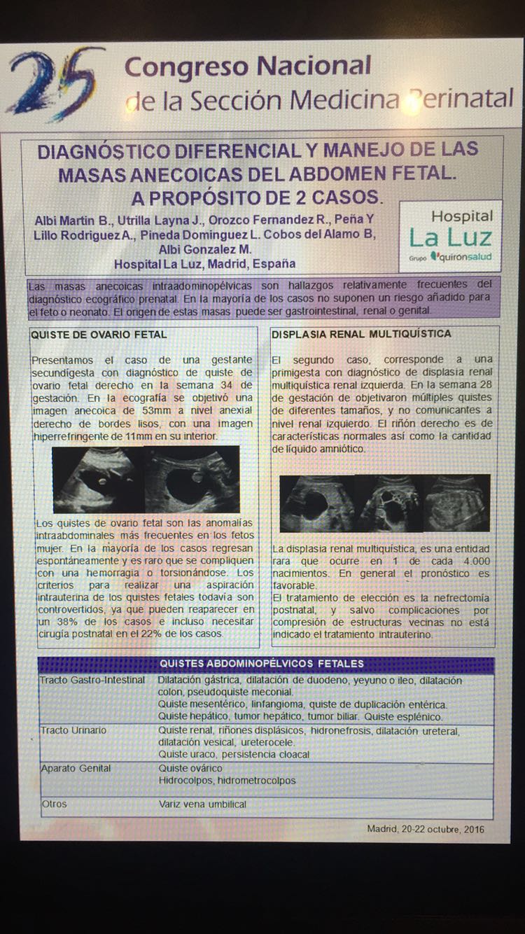 Cartel del 25 Congreso Nacional de la Sección Medicina Perinatal