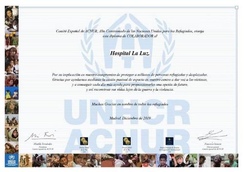 Diploma colaborador ACNUR