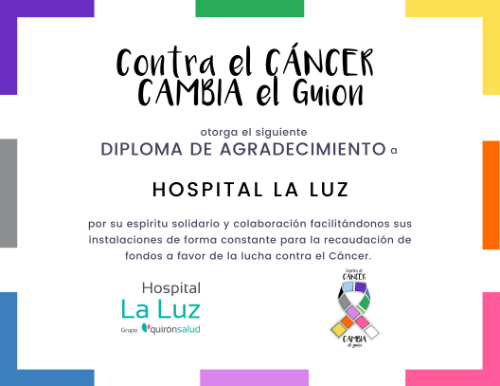 Diploma agradecimiento Contra el Cáncer_HLaLuz