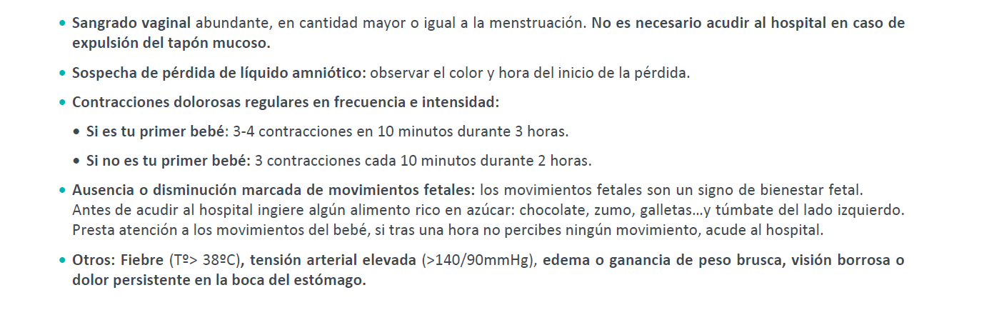 obstetricia murcia cuando acudir al hospital embarazo