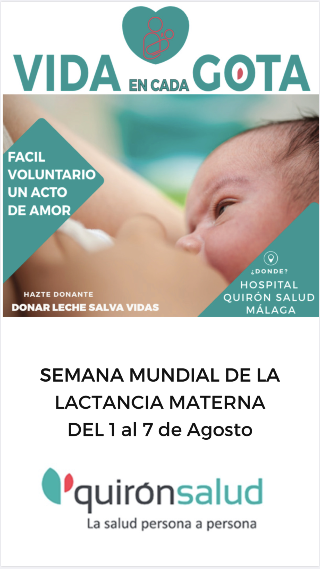 Los especialistas de Quirónsalud Málaga defienden la lactancia materna en  beneficio del bebé y la madre