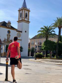 Foto estirando