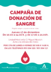 Cartel A4 Campaña de Donación de Sangre